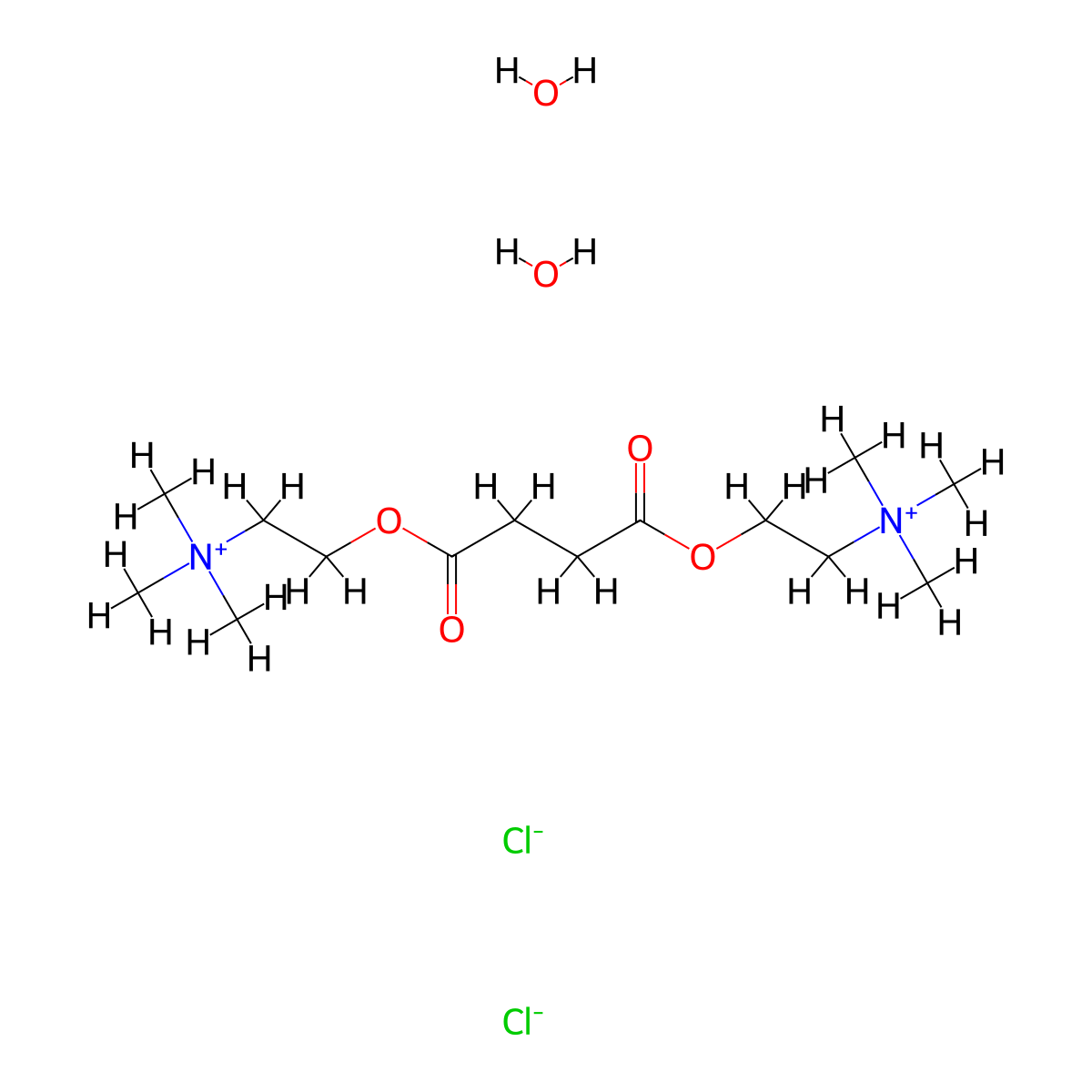 Succinylcholine chloride dihydrate molecular structure, CAS 6101-15-1