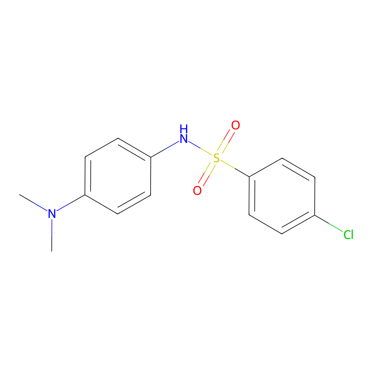 4-chloro-N-[4-(dimethylamino)phenyl]benzenesulfonamide molecular structure, CAS 6101-27-5