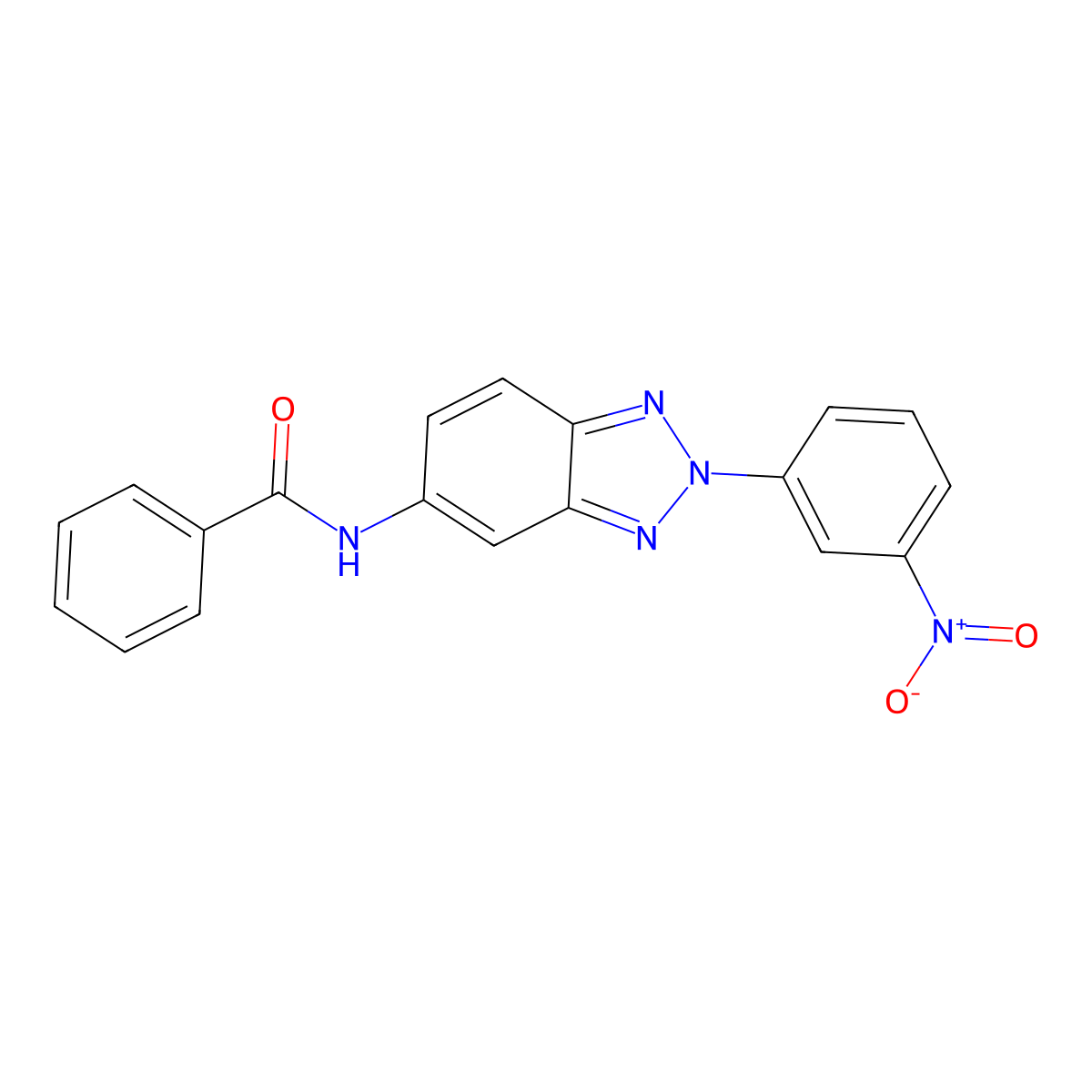 N-[2-(3-nitrophenyl)benzotriazol-5-yl]benzamide molecular structure, CAS 6101-88-8