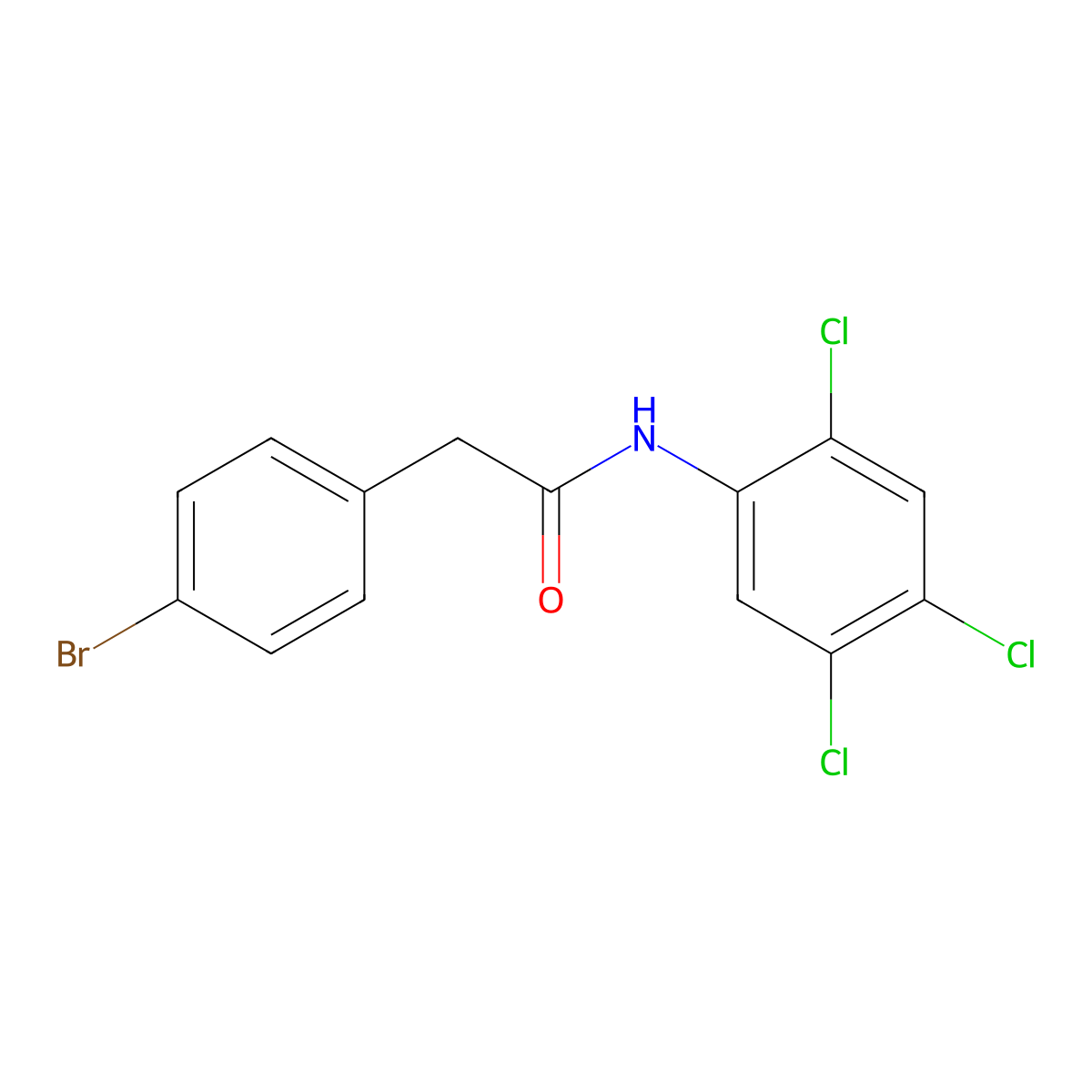 2-(4-bromophenyl)-N-(2,4,5-trichlorophenyl)acetamide molecular structure, CAS 6101-96-8