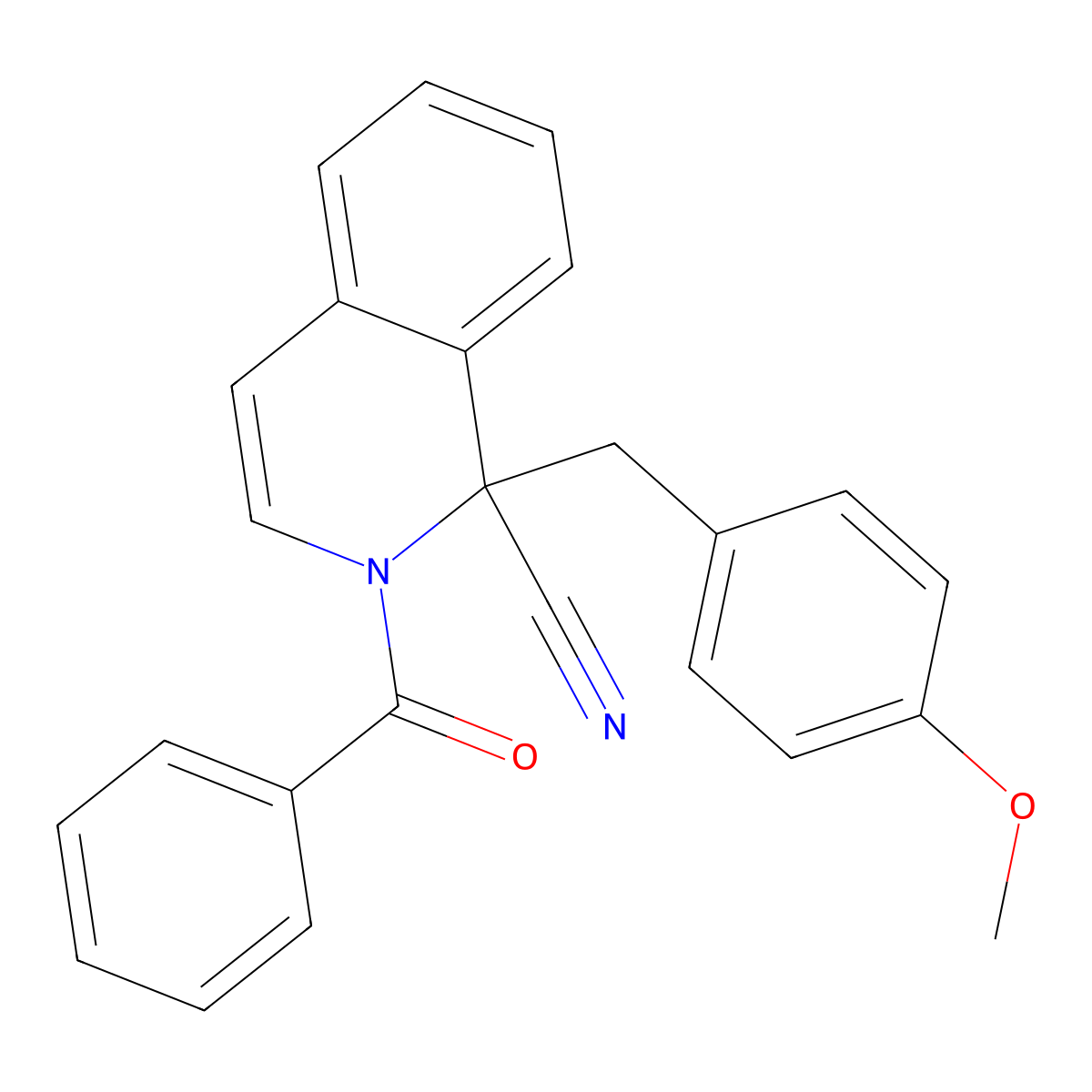 2-Benzoyl-1-(4-methoxybenzyl)-1,2-dihydroisoquinoline-1-carbonitrile molecular structure, CAS 61010-37-5