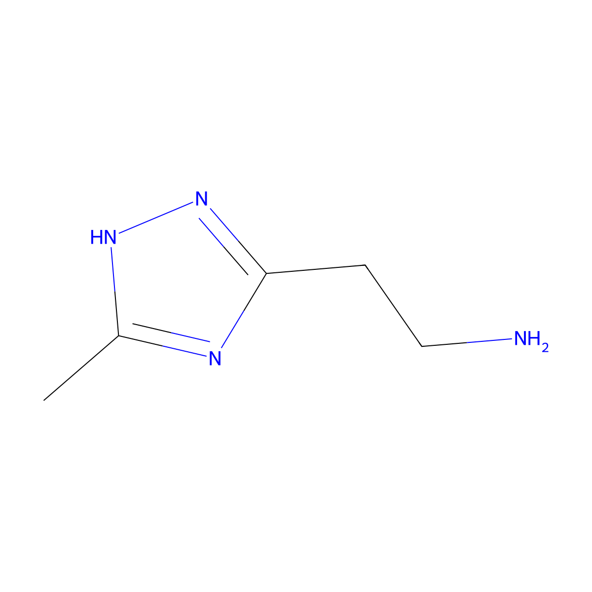 3-Methyl-1H-1,2,4-triazole-5-ethanamine molecular structure, CAS 61012-32-6