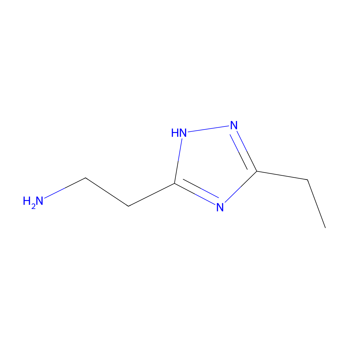 2-(3-ethyl-1H-1,2,4-triazol-5-yl)ethanamine molecular structure, CAS 61012-38-2