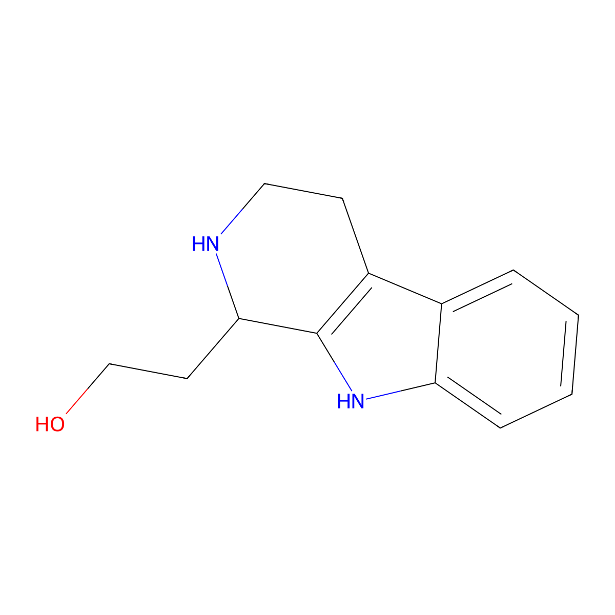 2-{1H,2H,3H,4H,9H-pyrido[3,4-b]indol-1-yl}ethan-1-ol molecular structure, CAS 61014-28-6