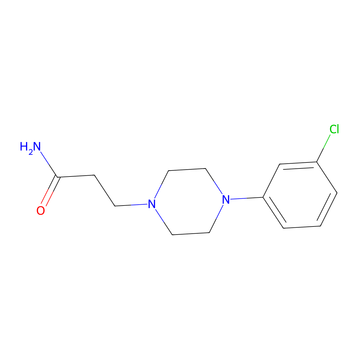 3-[4-(3-Chlorophenyl)piperazin-1-yl]propanamide molecular structure, CAS 61015-50-7