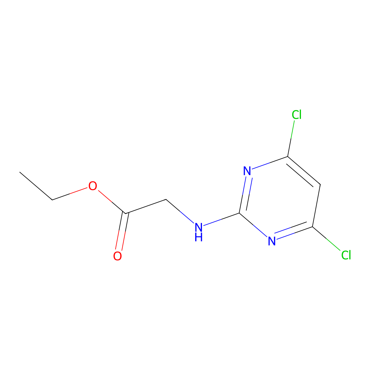 Ethyl (4,6-dichloropyrimidin-2-yl)glycinate molecular structure, CAS 61018-59-5