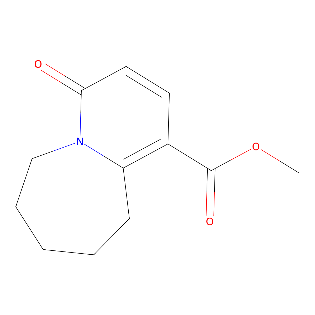 Methyl 4-oxo-4,6,7,8,9,10-hexahydropyrido[1,2-a]azepine-1-carboxylate molecular structure, CAS 61018-95-9