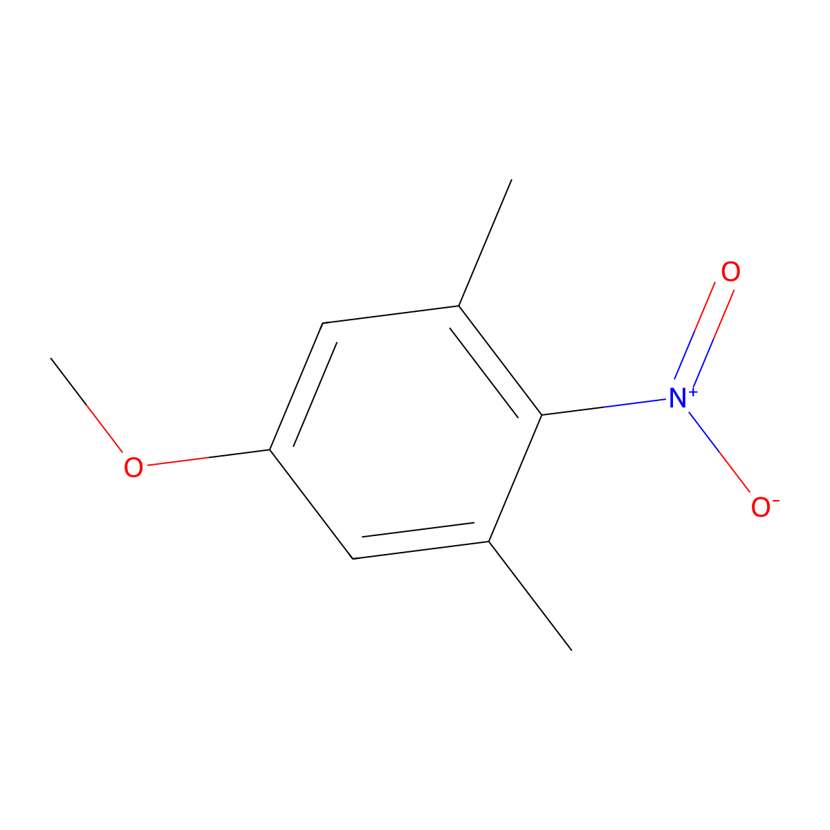 Benzene, 5-methoxy-1,3-dimethyl-2-nitro- molecular structure, CAS 61019-03-2