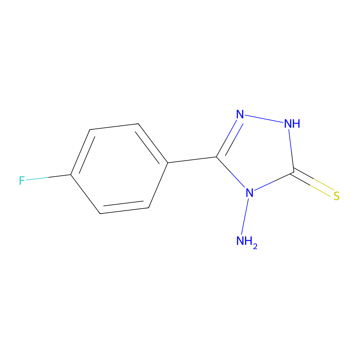 4-Amino-5-(4-fluorophenyl)-2,4-dihydro-3H-1,2,4-triazole-3-thione molecular structure, CAS 61019-25-8