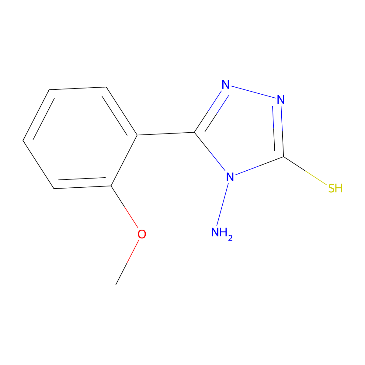 4-amino-5-(2-methoxyphenyl)-4H-1,2,4-triazole-3-thiol molecular structure, CAS 61019-26-9