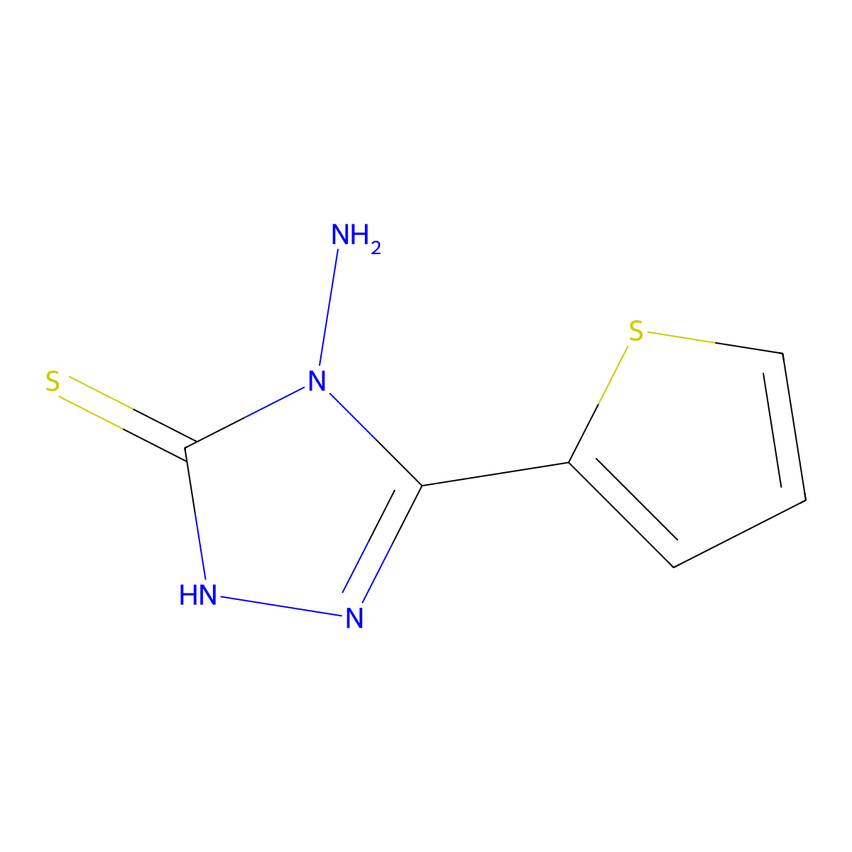 4-amino-5-(thiophen-2-yl)-4H-1,2,4-triazole-3-thiol molecular structure, CAS 61019-27-0