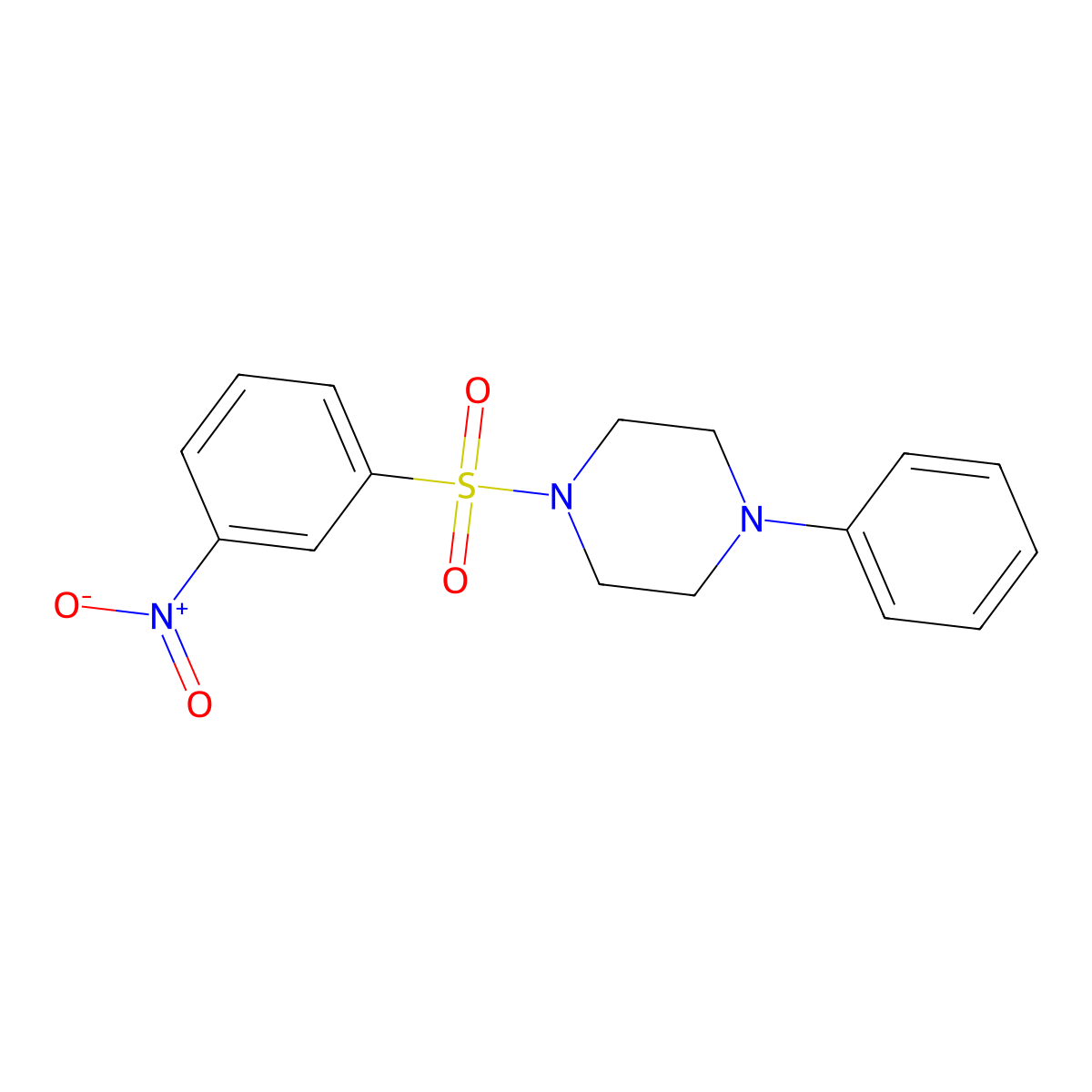1-(3-Nitro-benzenesulfonyl)-4-phenyl-piperazine molecular structure, CAS 6102-94-9