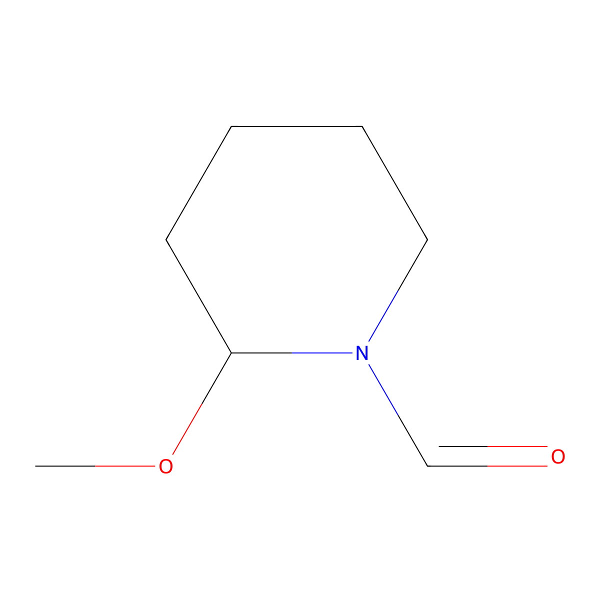 2-Methoxy-1-formylpiperidine molecular structure, CAS 61020-07-3