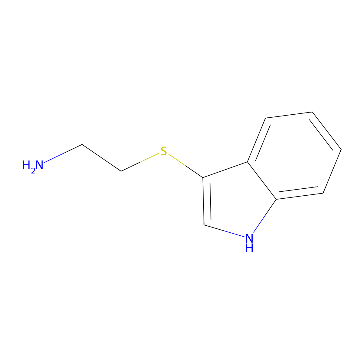 2-(1H-Indol-3-ylsulfanyl)-ethylamine molecular structure, CAS 61021-52-1