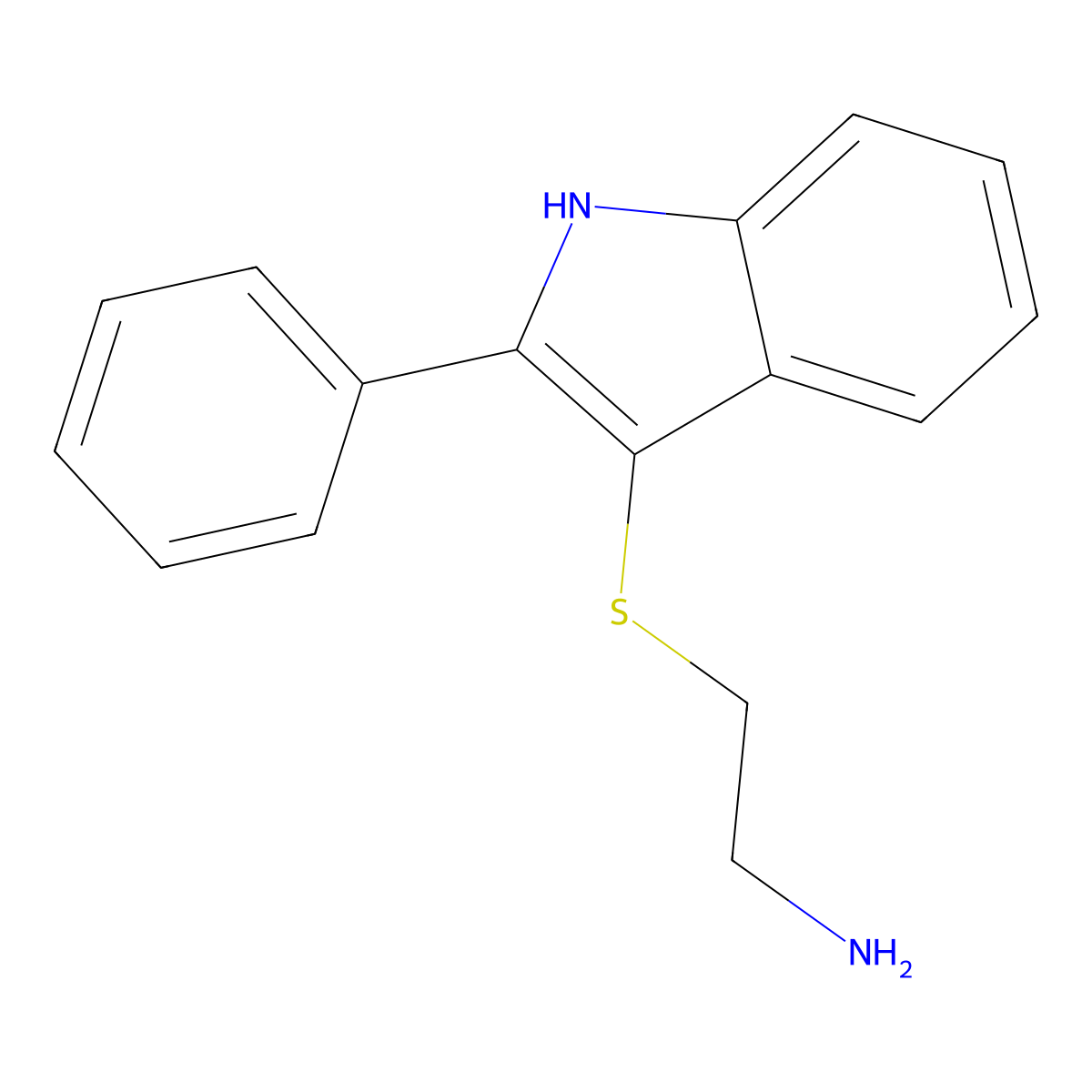 2-(2-Phenyl-1H-indol-3-ylsulfanyl)-ethylamine molecular structure, CAS 61021-64-5