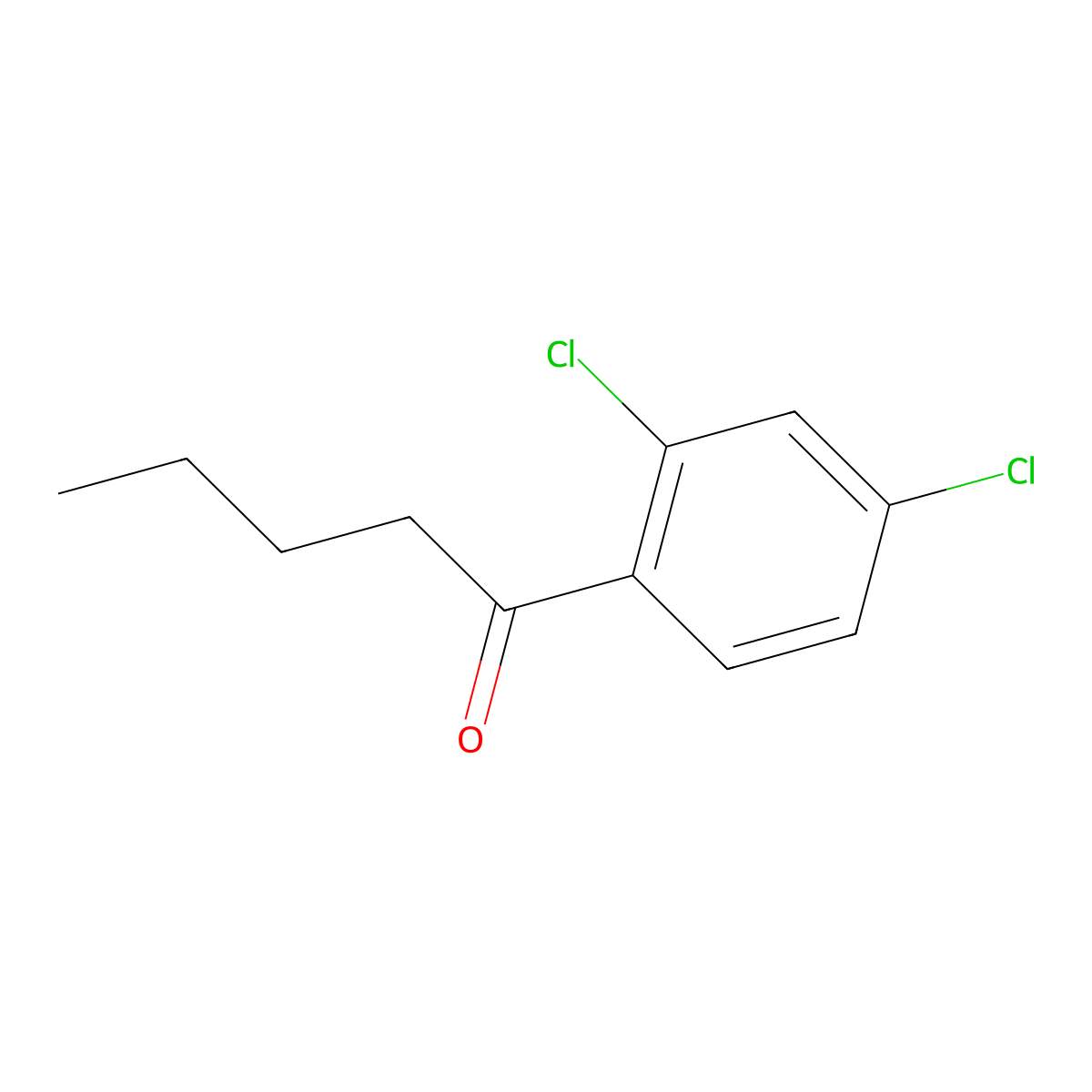 1-(2,4-Dichlorophenyl)-1-pentanone molecular structure, CAS 61023-66-3