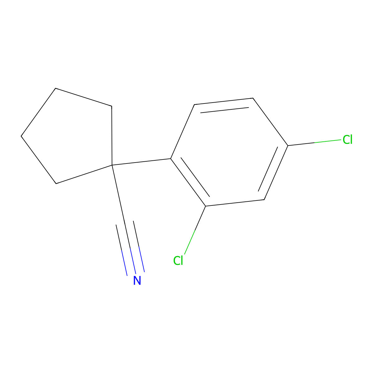 1-(2,4-Dichlorophenyl)cyclopentane-1-carbonitrile molecular structure, CAS 61023-75-4