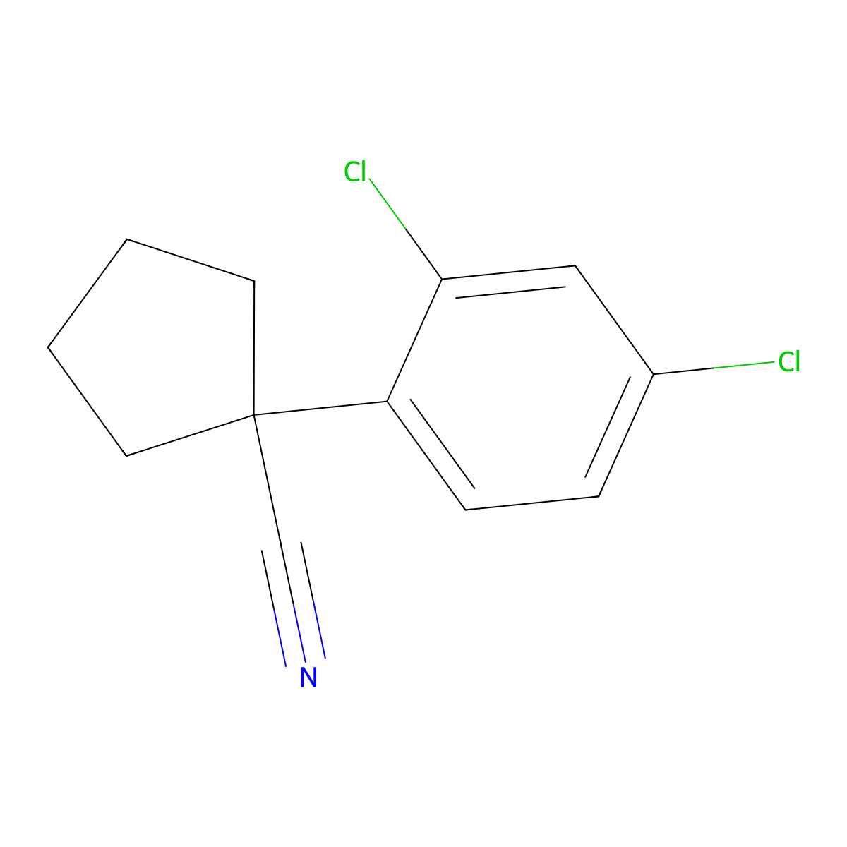 1-(2,4-Dichlorophenyl)cyclopentane-1-carbonitrile molecular structure, CAS 61023-75-4