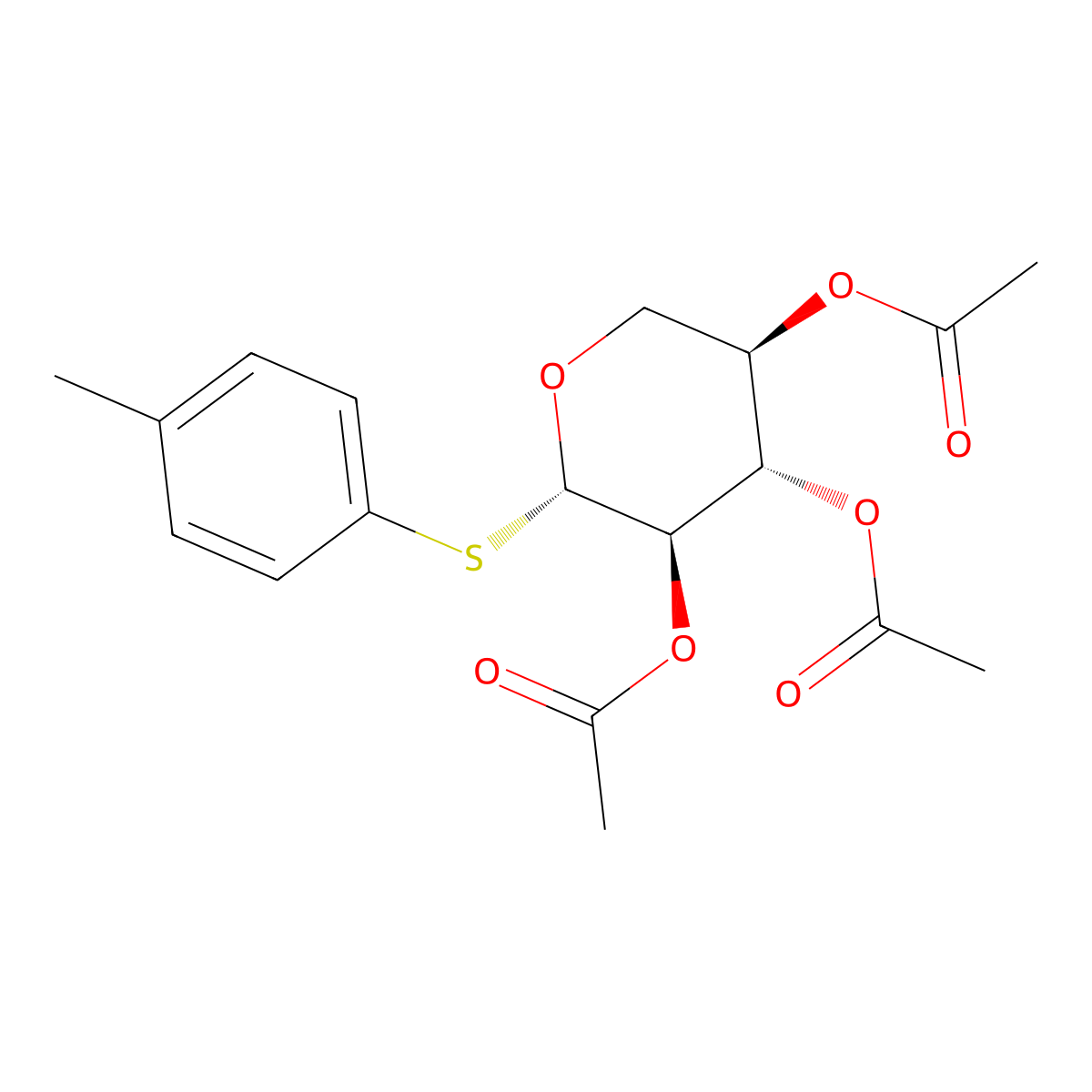 4-Methylphenyl 2,3,4-tri-O-acetyl-1-thio-beta-D-xylopyranoside molecular structure, CAS 61025-08-9