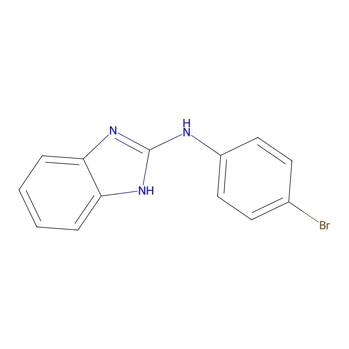 N-(4-bromophenyl)-1H-benzimidazol-2-amine molecular structure, CAS 610255-38-4