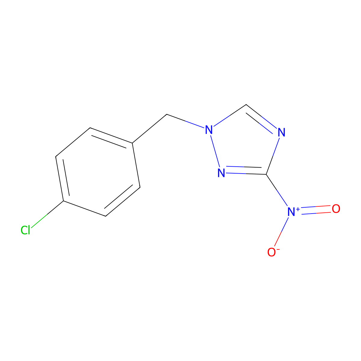 1-(4-chlorobenzyl)-3-nitro-1H-1,2,4-triazole molecular structure, CAS 610255-47-5
