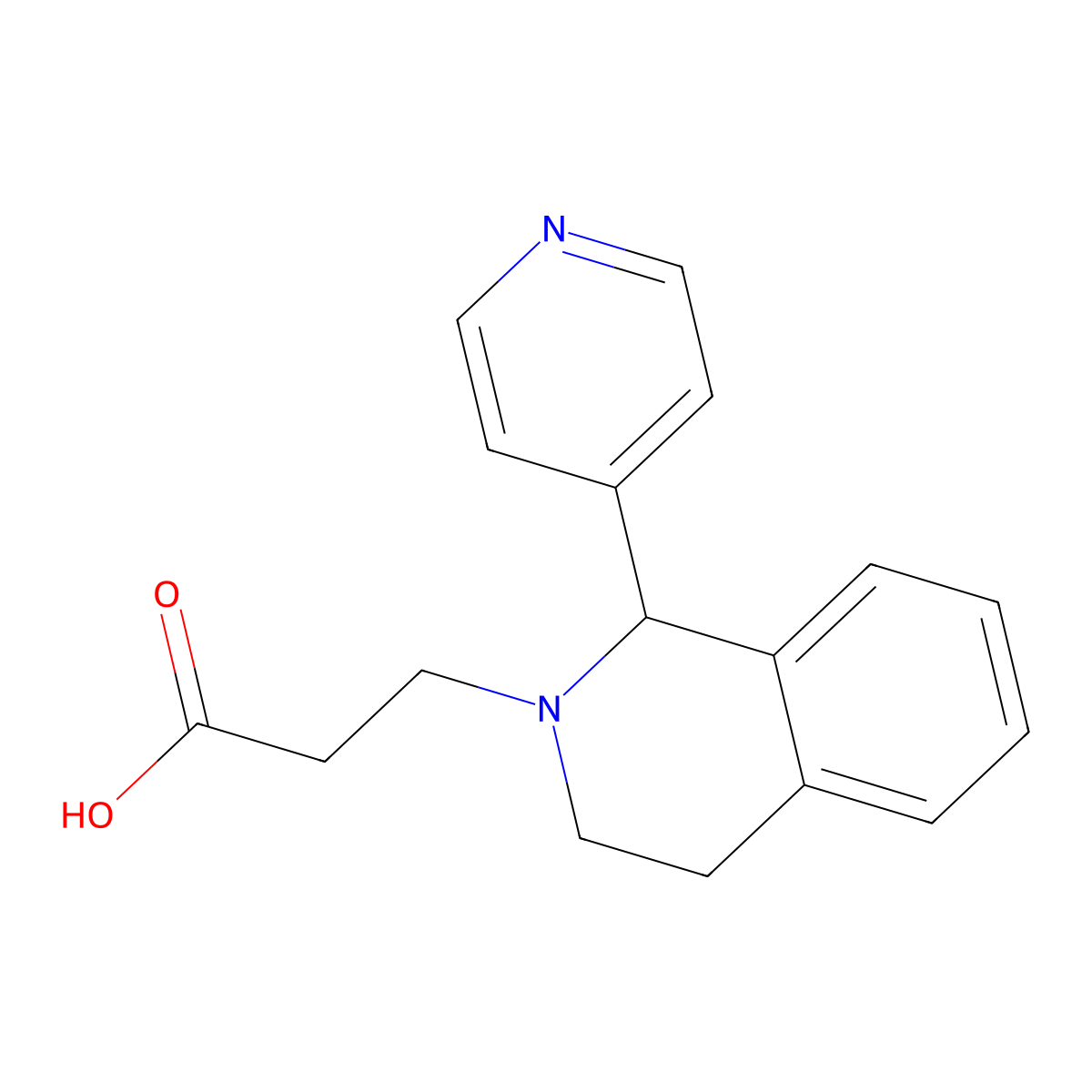 3-(1-Pyridin-4-yl-3,4-dihydroisoquinolin-2(1H)-yl)propanoic acid molecular structure, CAS 610258-80-5