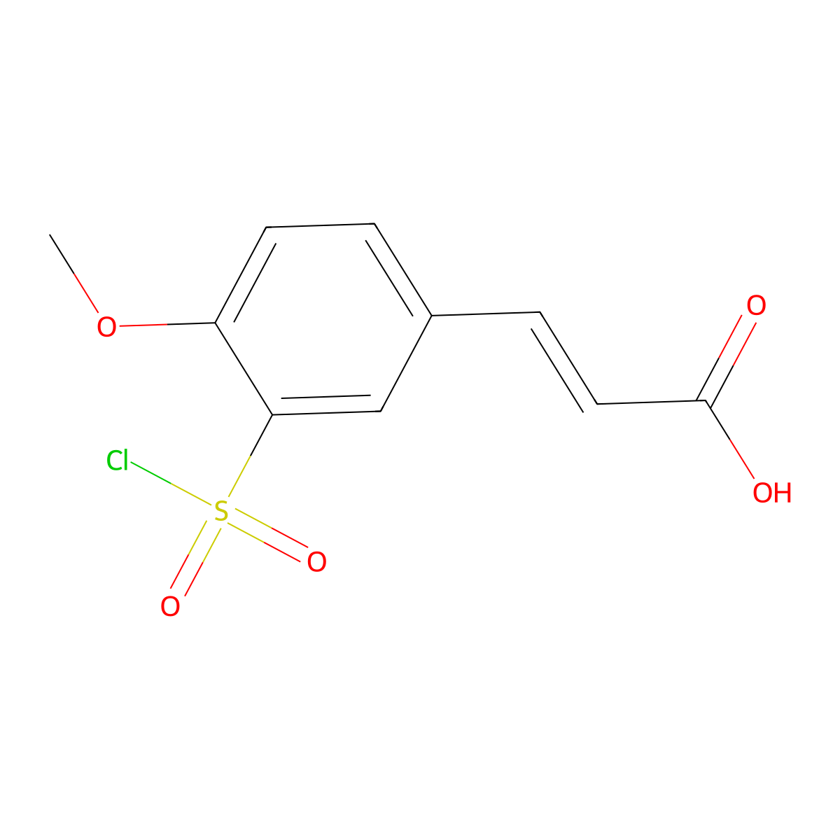 (2E)-3-[3-(chlorosulfonyl)-4-methoxyphenyl]acrylic acid molecular structure, CAS 610258-89-4