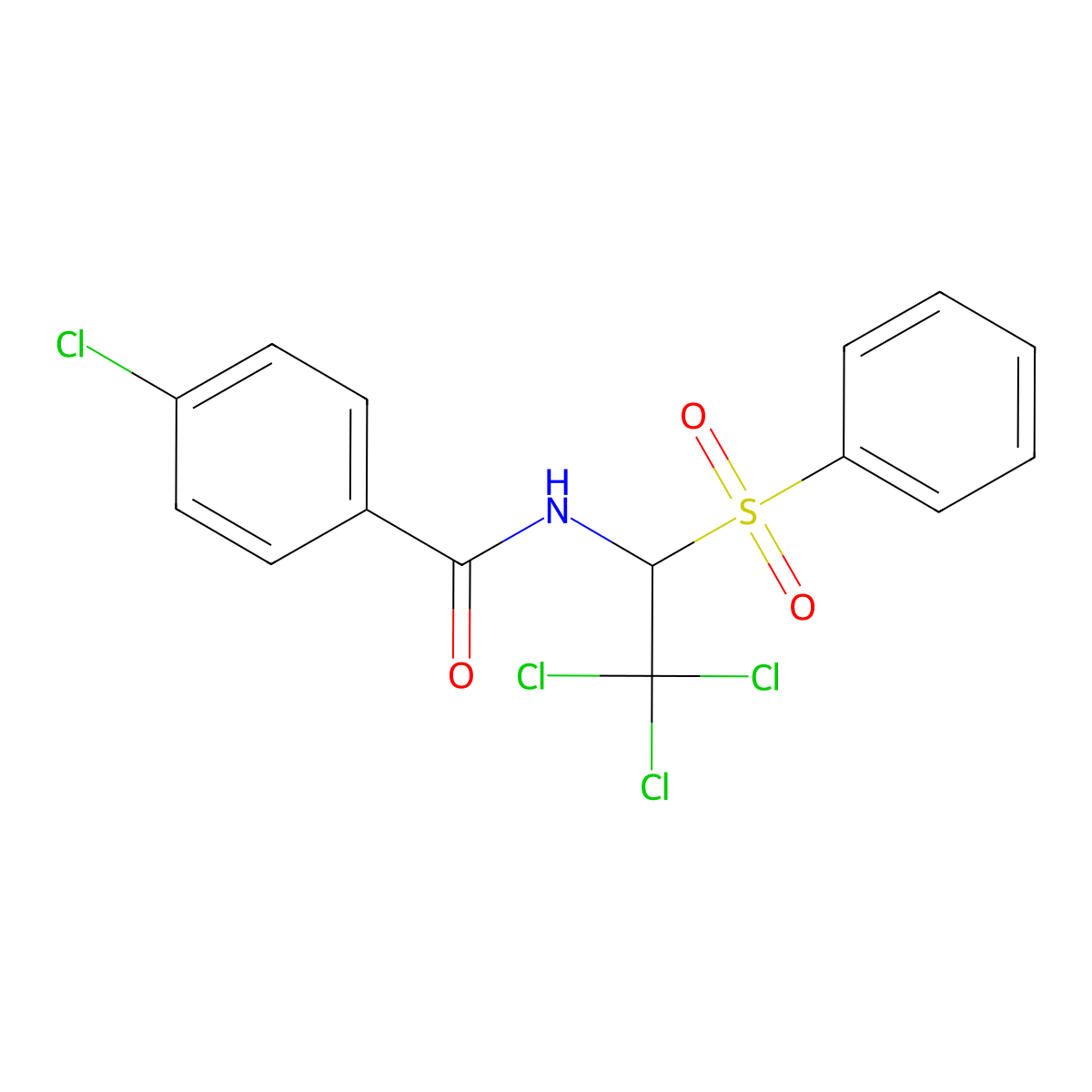 N-[1-(benzenesulfonyl)-2,2,2-trichloroethyl]-4-chlorobenzamide molecular structure, CAS 610259-11-5