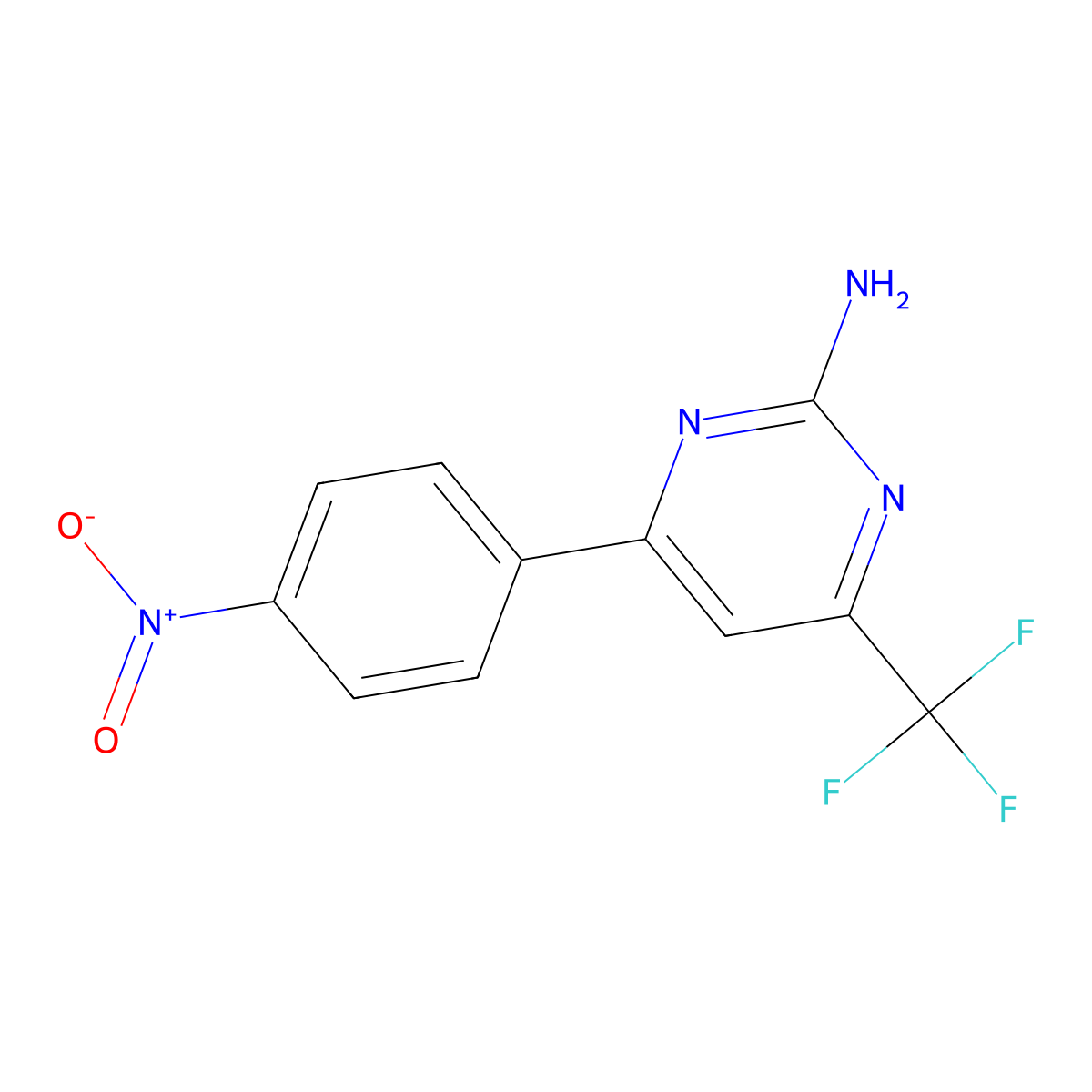 4-(4-Nitrophenyl)-6-(trifluoromethyl)pyrimidin-2-amine molecular structure, CAS 610259-47-7
