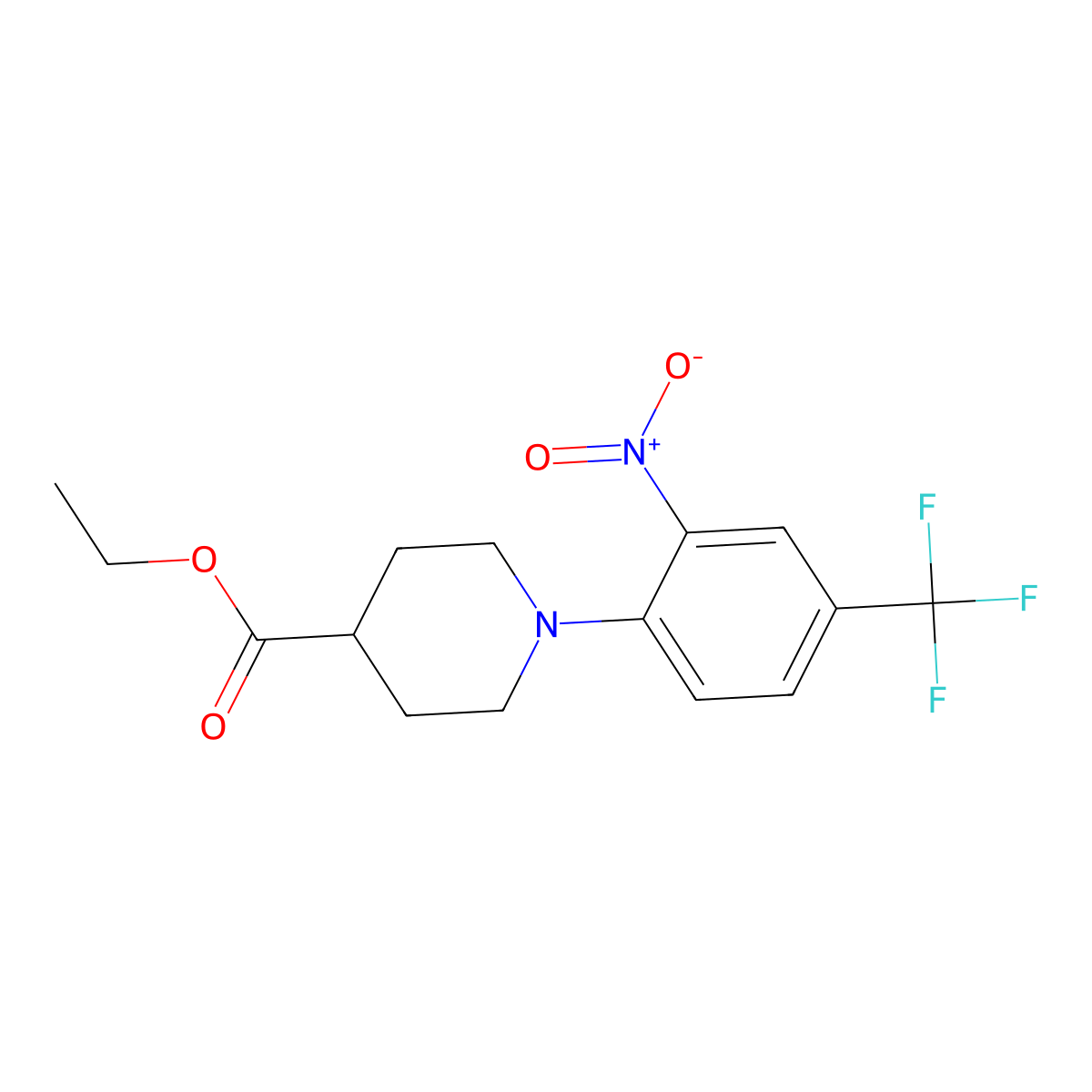 Ethyl 1-[2-nitro-4-(trifluoromethyl)phenyl]piperidine-4-carboxylate molecular structure, CAS 610259-53-5