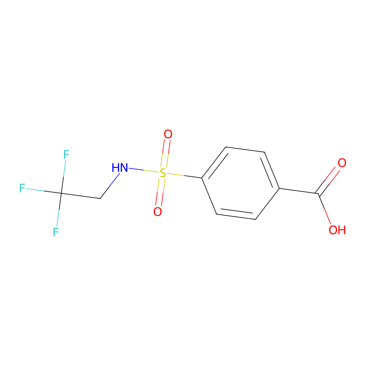 4-(N-(2,2,2-trifluoroethyl)sulfamoyl)benzoic acid molecular structure, CAS 610259-76-2