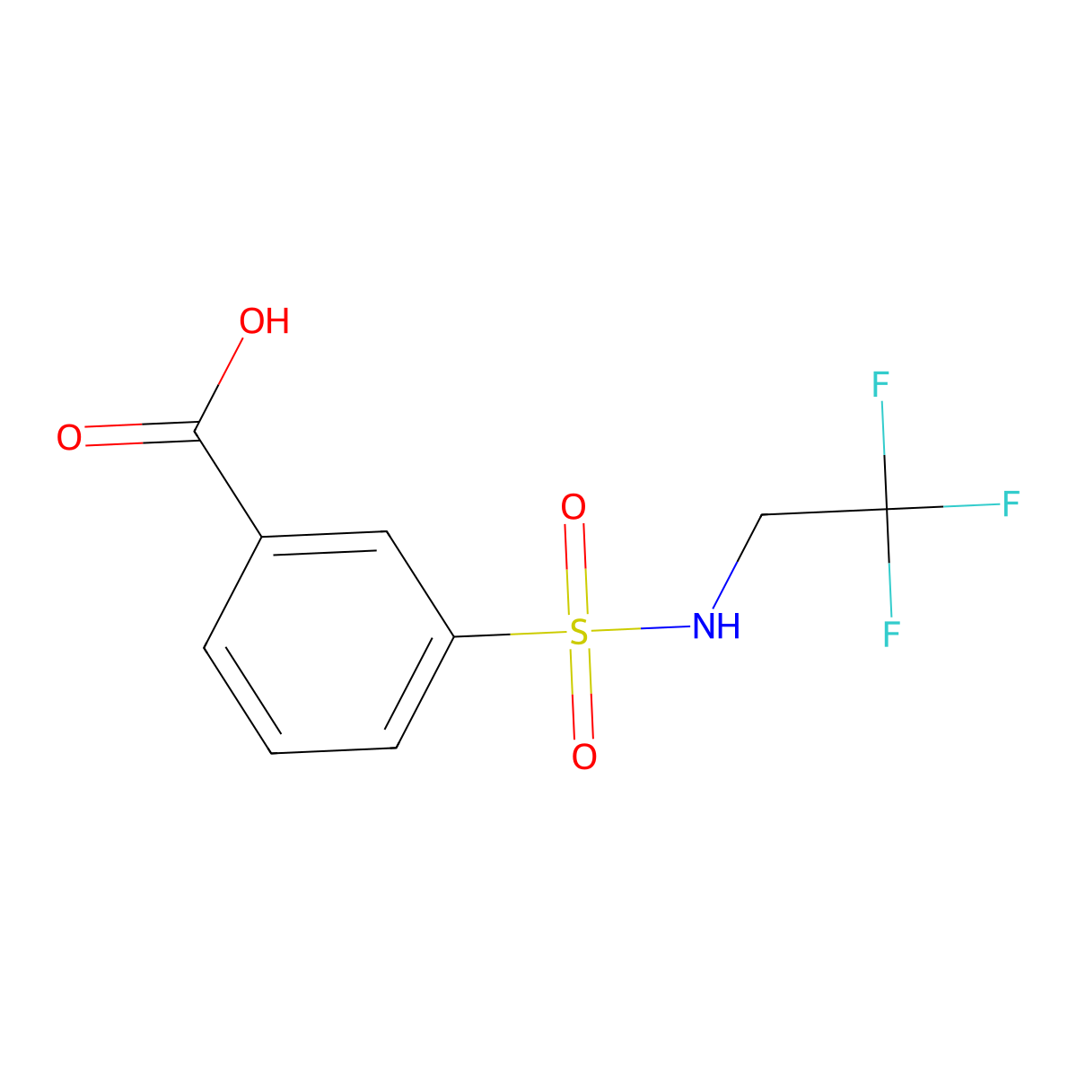 3-((2,2,2-Trifluoroethyl)sulfamoyl)benzoic acid molecular structure, CAS 610259-77-3