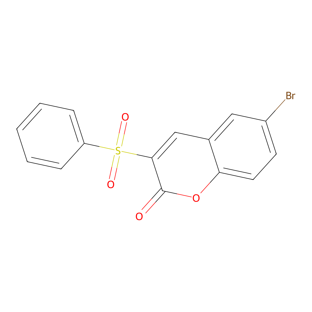 6-bromo-3-(phenylsulfonyl)-2H-chromen-2-one molecular structure, CAS 610260-53-2