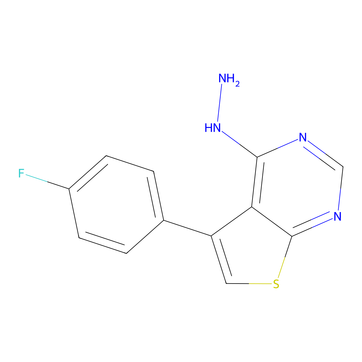 5-(4-Fluorophenyl)-4-hydrazinylthieno[2,3-d]pyrimidine molecular structure, CAS 610261-05-7