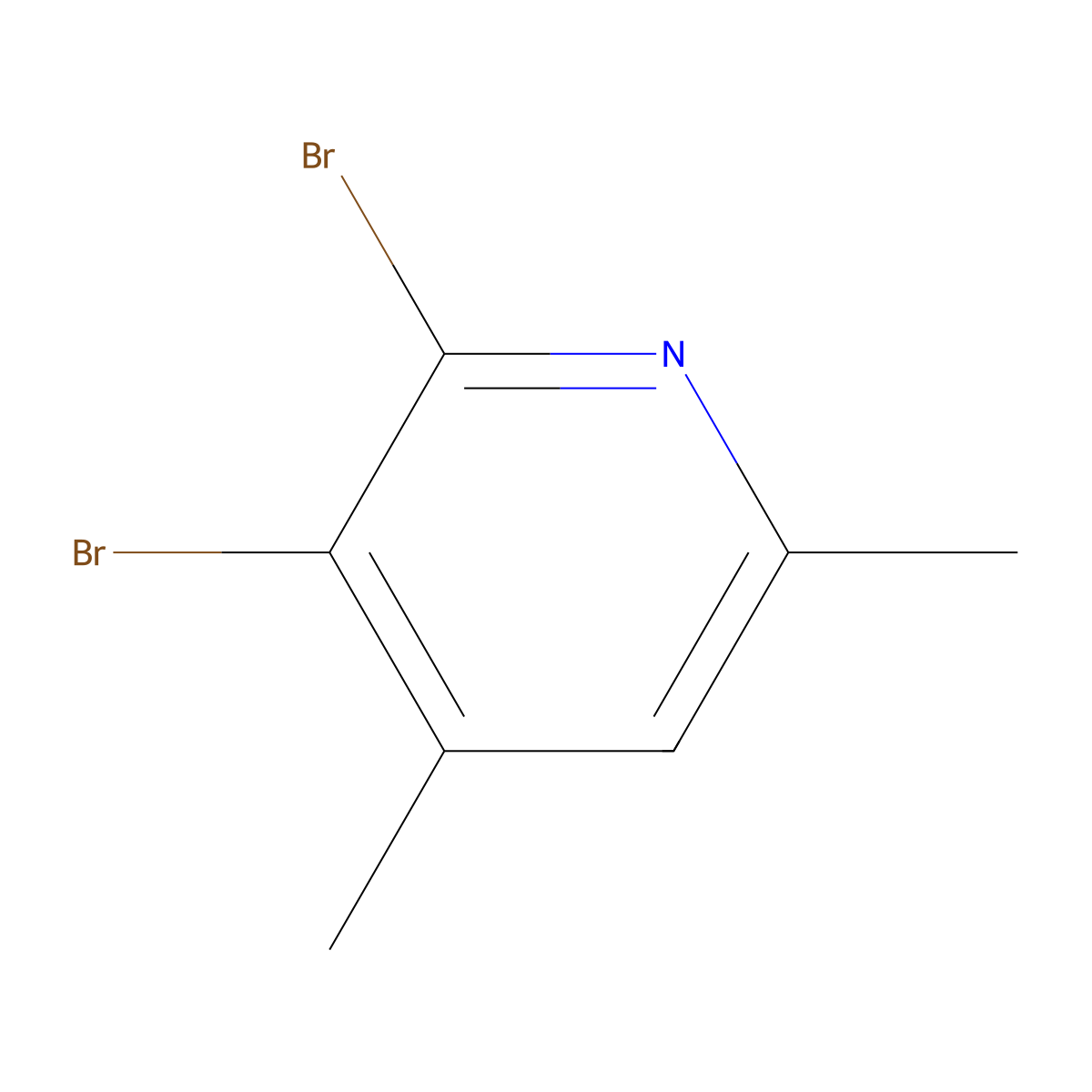 2,3-Dibromo-4,6-dimethylpyridine molecular structure, CAS 610261-10-4