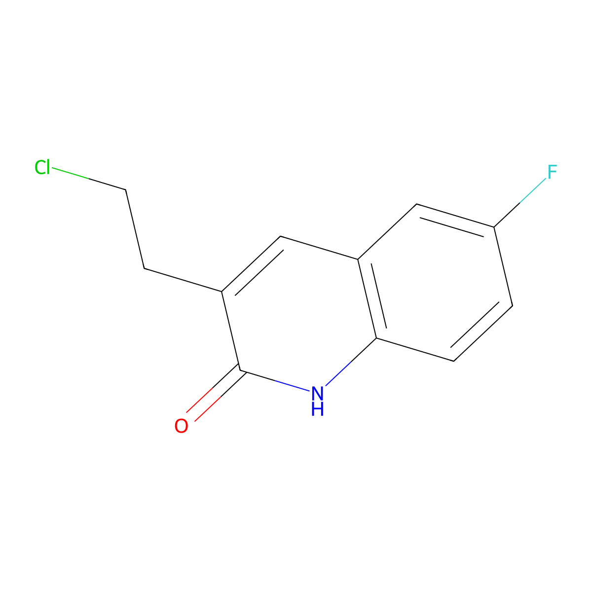 3-(2-chloroethyl)-6-fluoro-2(1H)-quinolinone molecular structure, CAS 610261-49-9