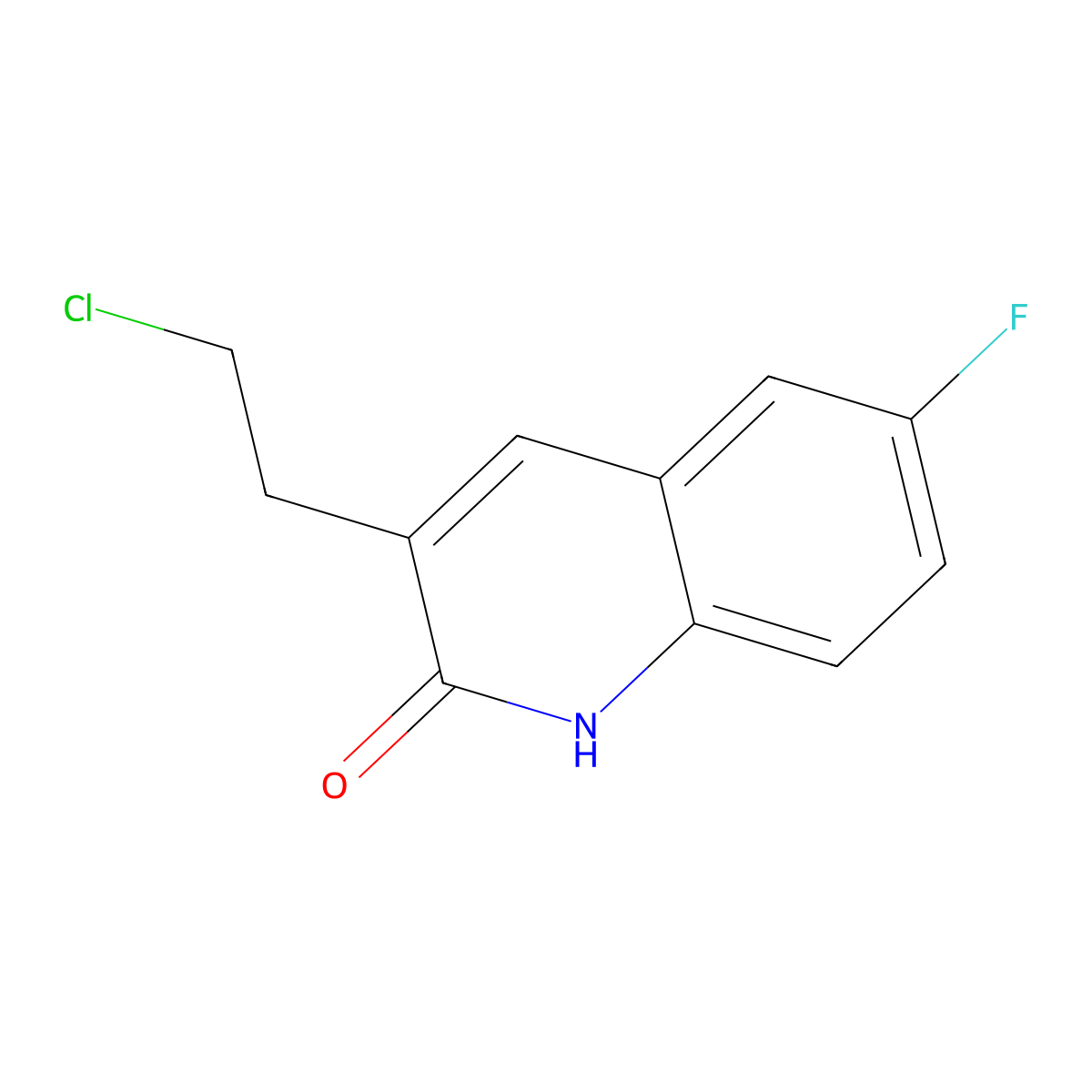 3-(2-chloroethyl)-6-fluoro-2(1H)-quinolinone molecular structure, CAS 610261-49-9