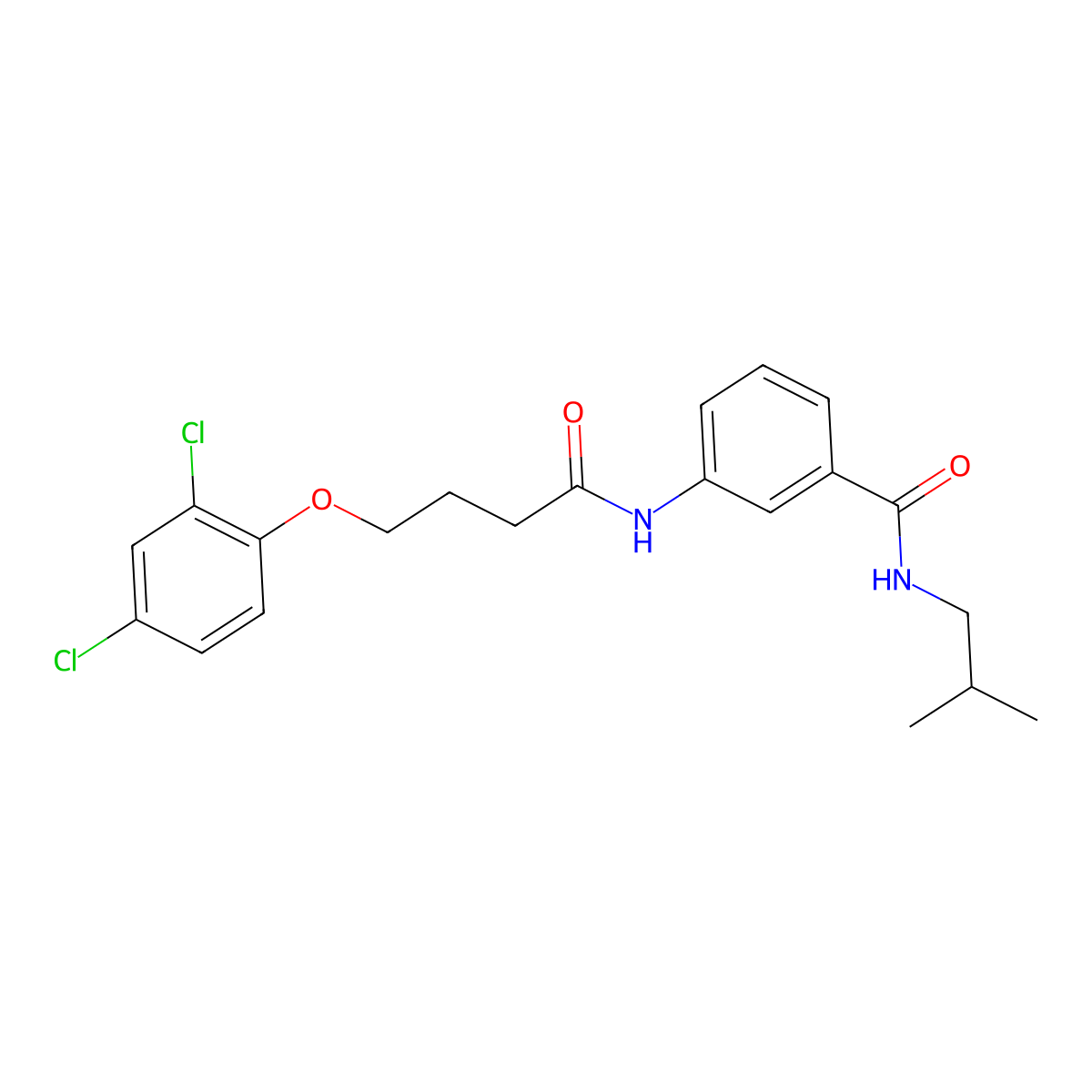 3-[4-(2,4-dichlorophenoxy)butanoylamino]-N-(2-methylpropyl)benzamide molecular structure, CAS 610262-05-0