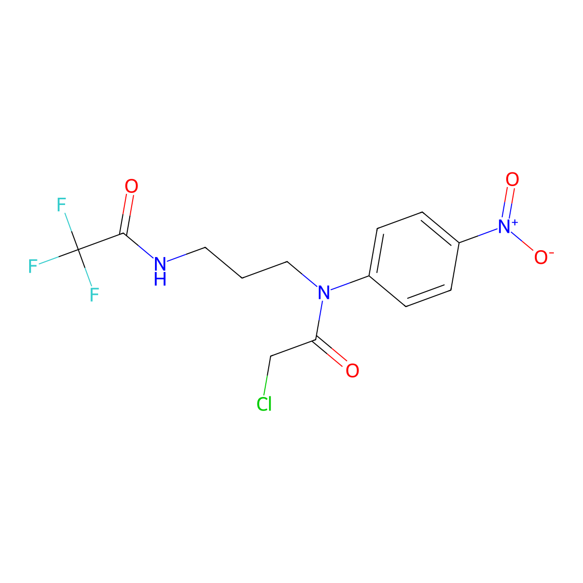 N-[3-(N-(2-chloroacetyl)-4-nitroanilino)propyl]-2,2,2-trifluoroacetamide molecular structure, CAS 610263-01-9