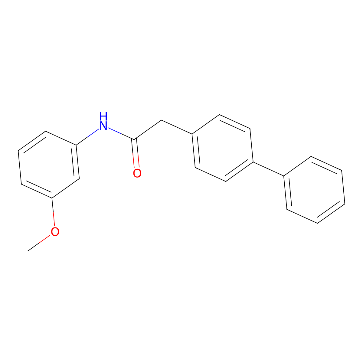 N-(3-methoxyphenyl)-2-(4-phenylphenyl)acetamide molecular structure, CAS 610266-87-0