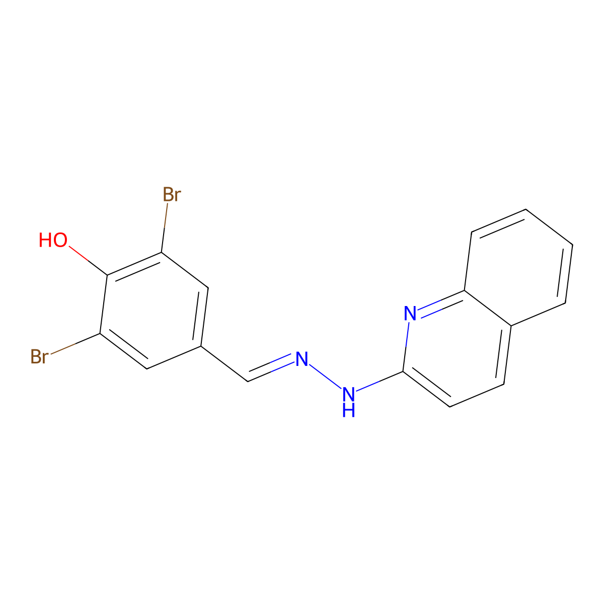 3,5-Dibromo-4-hydroxybenzaldehyde 2-(2-quinolinyl)hydrazone molecular structure, CAS 610267-68-0