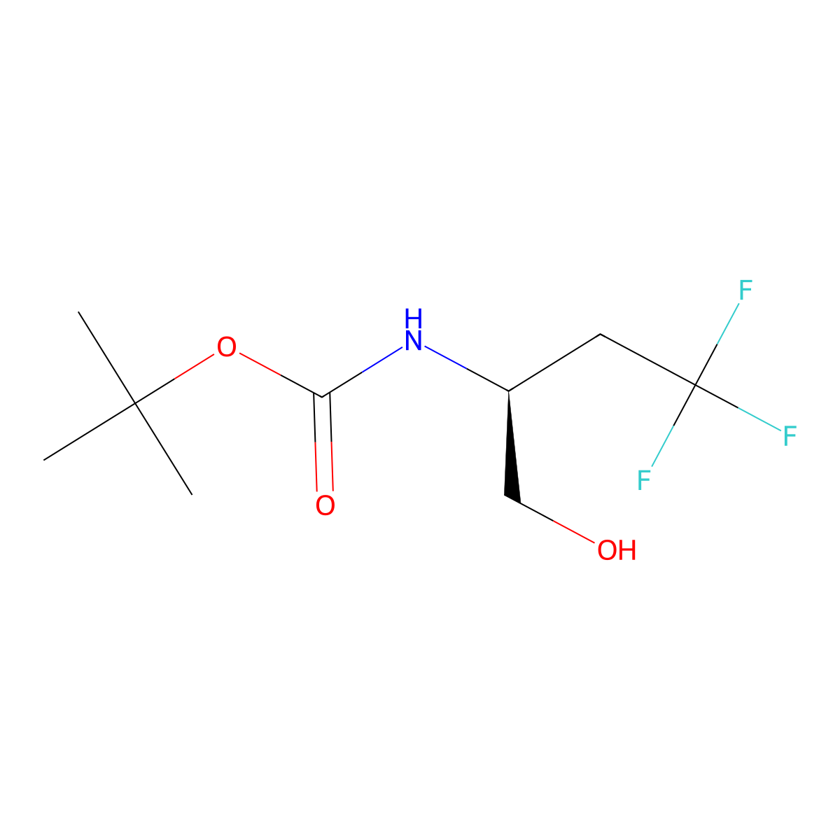 tert-Butyl N-[(2S)-4,4,4-trifluoro-1-hydroxybutan-2-yl]carbamate molecular structure, CAS 610272-57-6