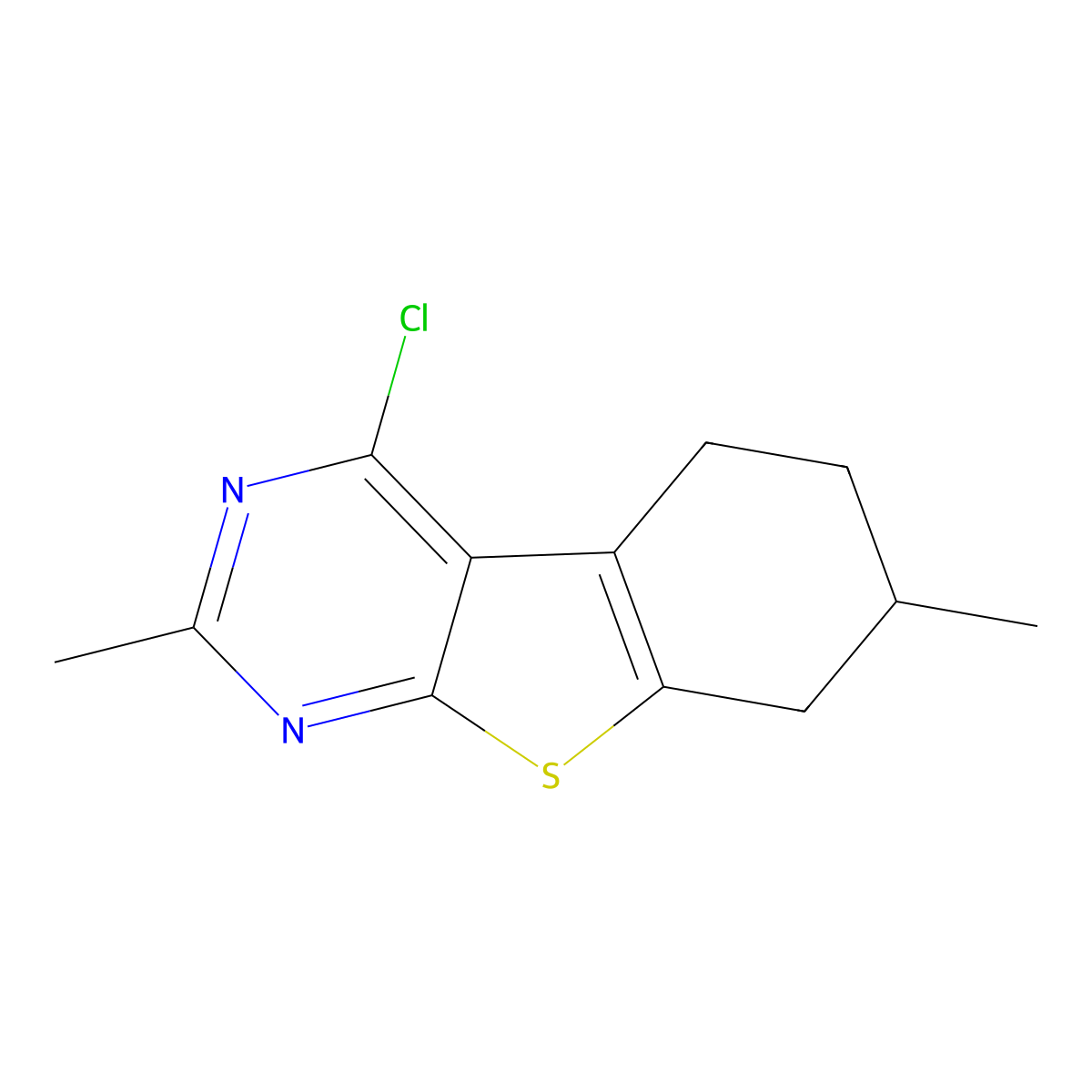 3-Chloro-5,11-dimethyl-8-thia-4,6-diazatricyclo(7.4.0.0,2,7)trideca-1(9),2,4,6-tetraene molecular structure, CAS 610274-01-6