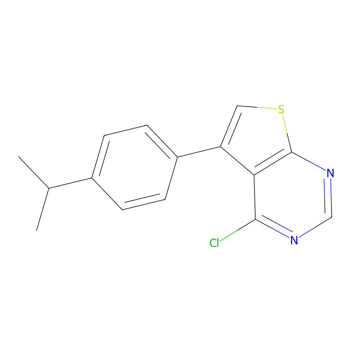 4-Chloro-5-(4-isopropylphenyl)thieno[2,3-d]pyrimidine molecular structure, CAS 610274-03-8