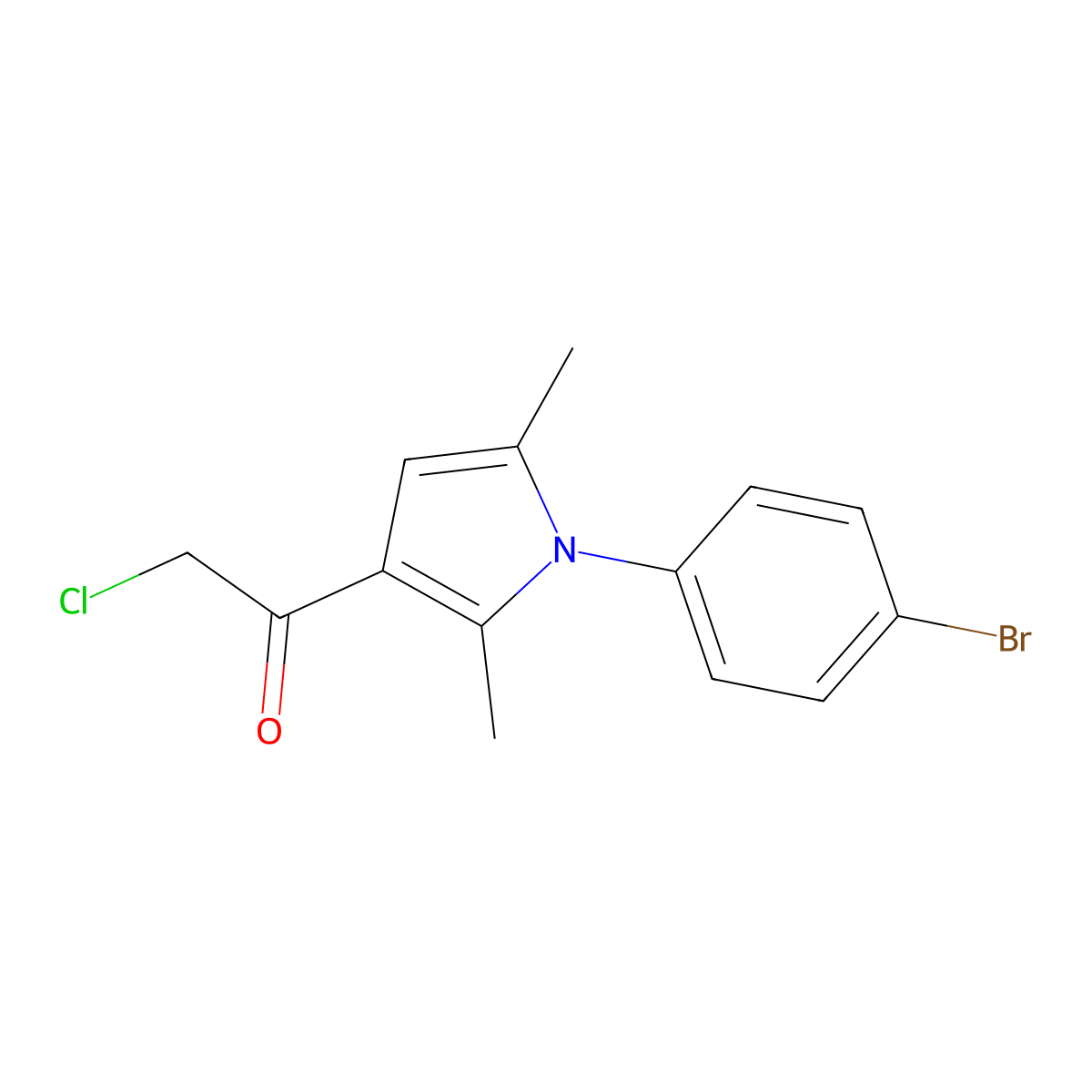 1-[1-(4-bromophenyl)-2,5-dimethyl-1H-pyrrol-3-yl]-2-chloroethanone molecular structure, CAS 610274-24-3