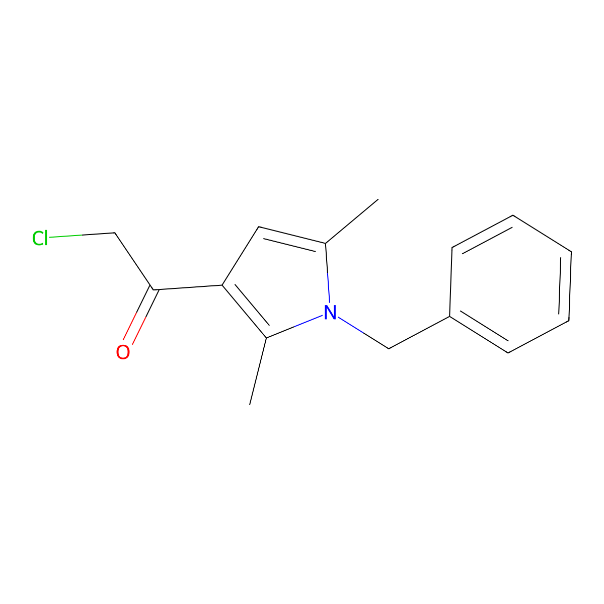 1-(1-benzyl-2,5-dimethyl-1H-pyrrol-3-yl)-2-chloroethan-1-one molecular structure, CAS 610274-26-5