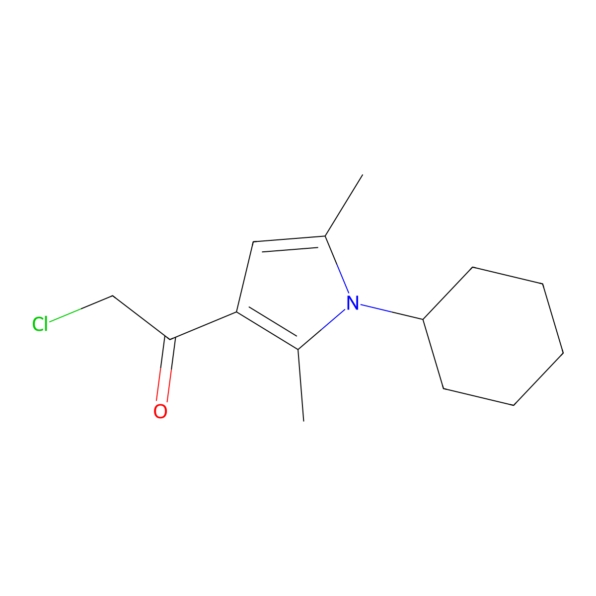 2-Chloro-1-(1-cyclohexyl-2,5-dimethyl-1H-pyrrol-3-yl)ethanone molecular structure, CAS 610274-27-6
