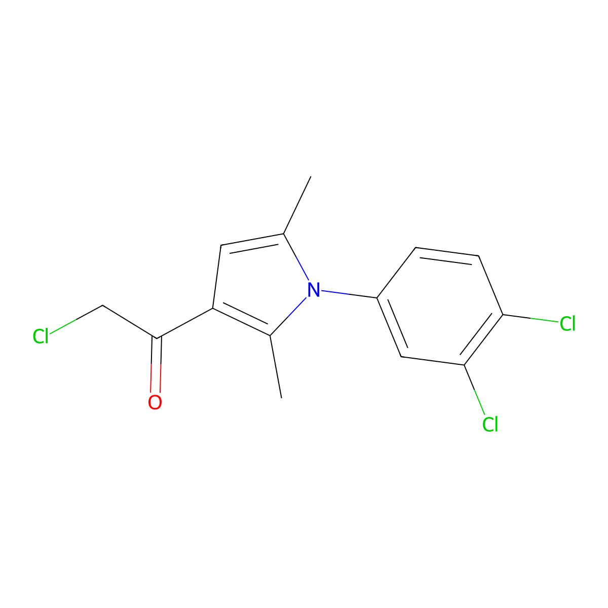 2-Chloro-1-[1-(3,4-dichloro-phenyl)-2,5-dimethyl-1H-pyrrol-3-yl]-ethanone molecular structure, CAS 610274-28-7