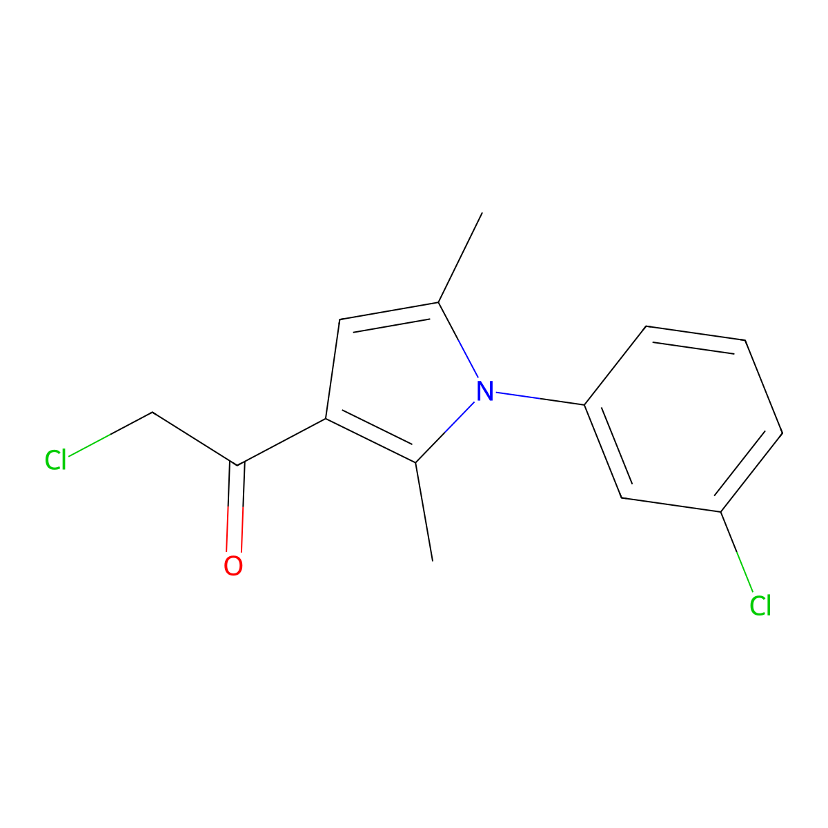 2-chloro-1-[1-(3-chlorophenyl)-2,5-dimethyl-1H-pyrrol-3-yl]ethan-1-one molecular structure, CAS 610274-29-8