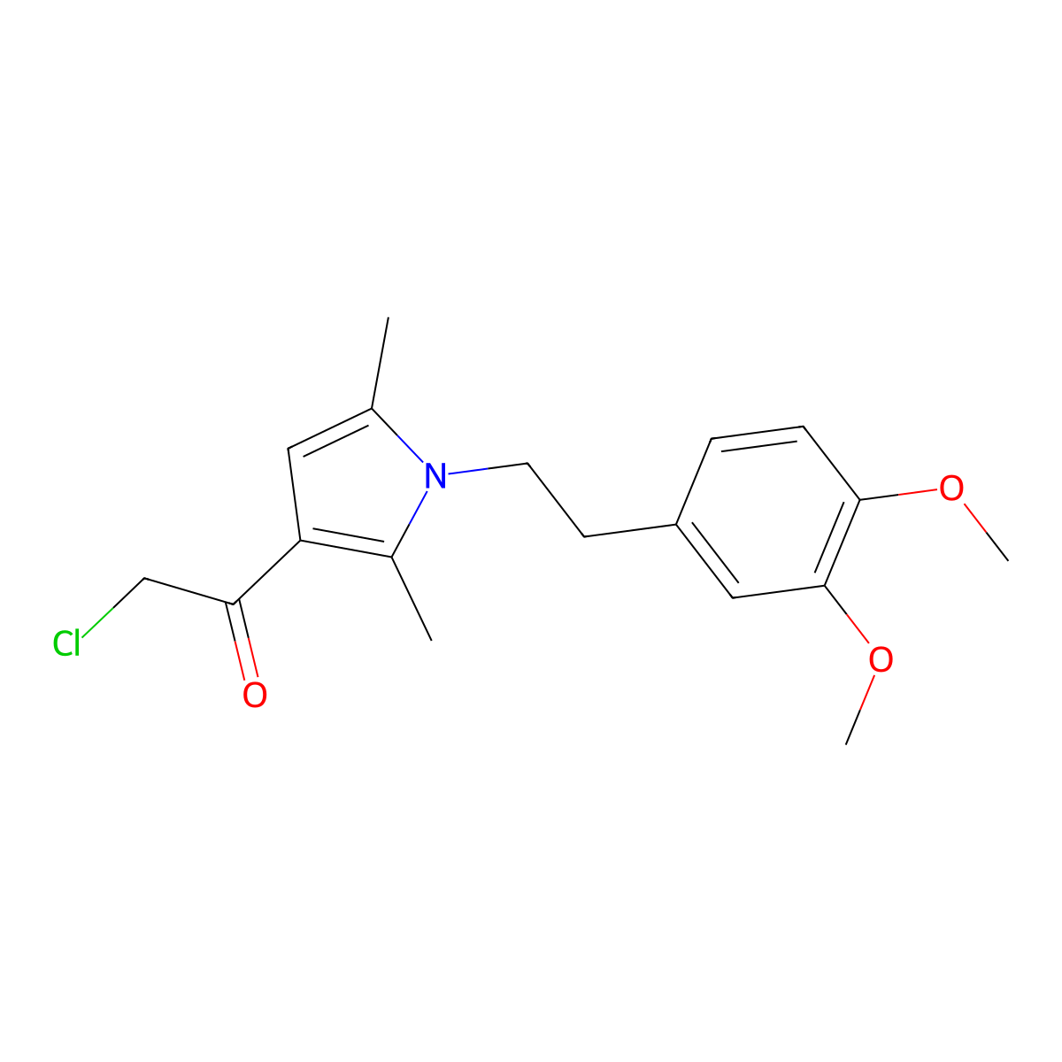 2-chloro-1-{1-[2-(3,4-dimethoxyphenyl)ethyl]-2,5-dimethyl-1H-pyrrol-3-yl}ethan-1-one molecular structure, CAS 610274-31-2